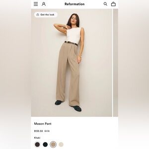 Reformation Mason Khaki Pant